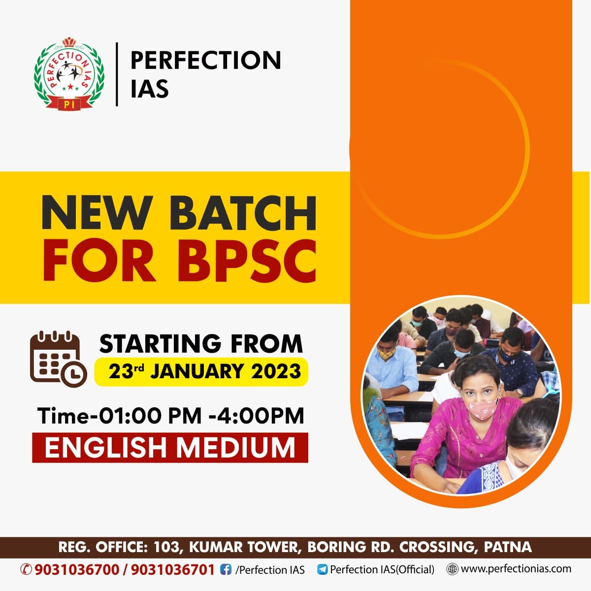 New Batches For BPSC Hindi Medium Starting from 06th January 2023.